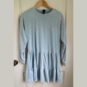 Washed-out Blue Sweatshirt Dress